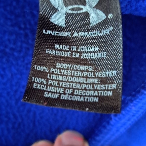 Under Armour Sweatshirt Men's Size Medium Hoodie Loose Fit Blue and White Logo - Picture 12 of 13